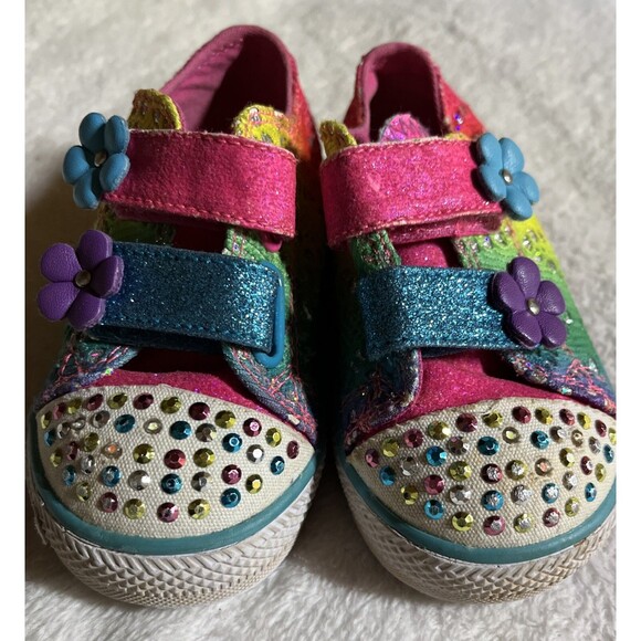 Twinkle Toes Skechers Toddler Size 5 Glitter Hook Loop Light-Up Shoes - Picture 9 of 9